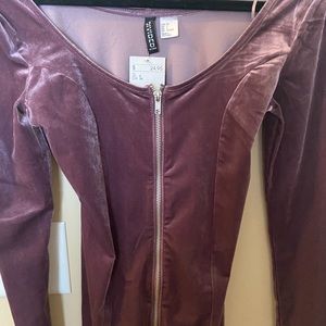 New with tags - purple, velvet long sleeve dress!